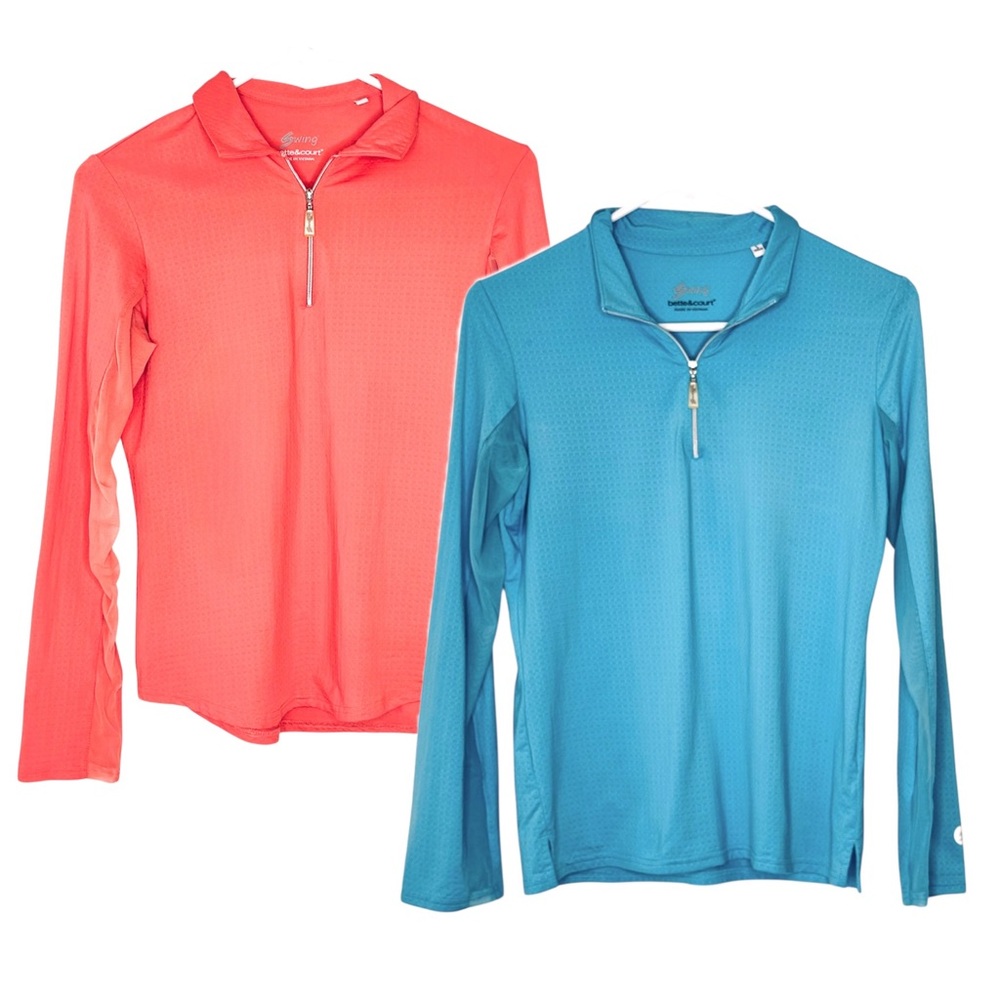 Bundle of Two Bette & Court Swing Mesh Panel UV Protection Polo Shirt